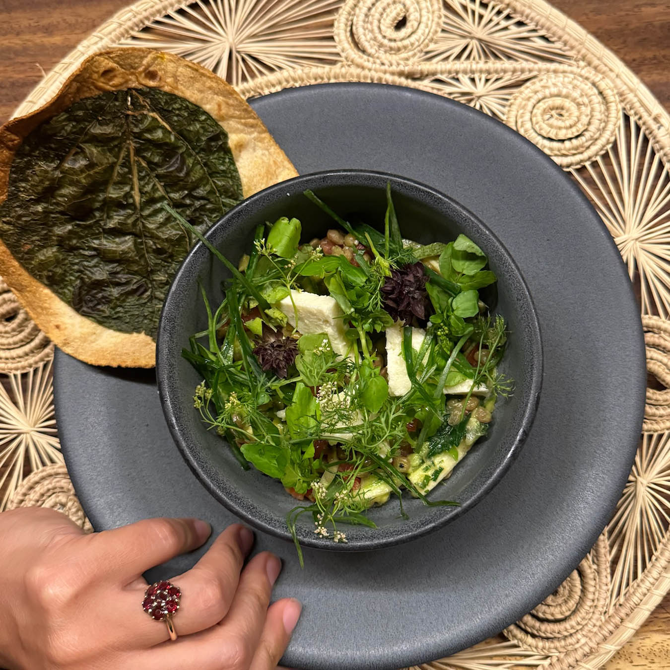 ancient grain bowl with local greens